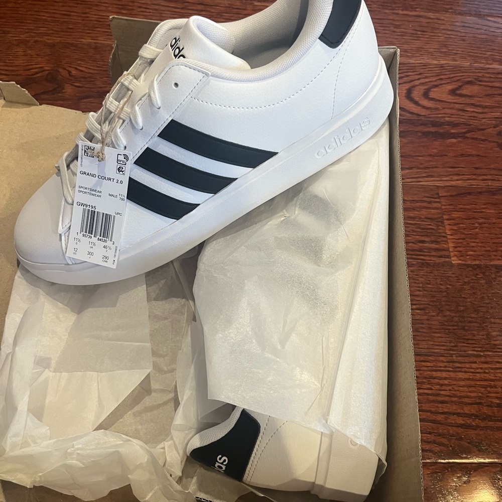 Adidas Grand Court 2.0 White and Black Shoes